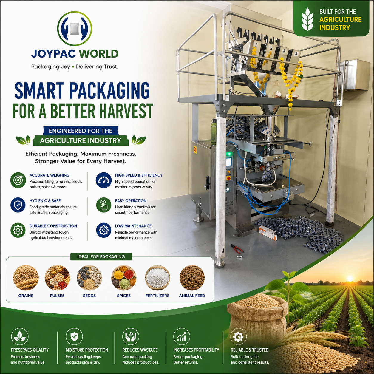 Agriculture Sector packaging machinery by Joypac World
